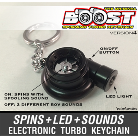 Black - Boost V4 Electronic Turbo Keychain - 
